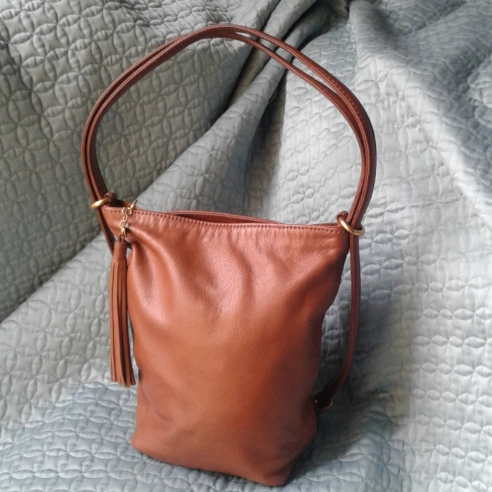 Brown leather purse